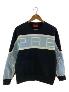 Supreme◆21SS/Paneled Crewneck/スウェット/S/コットン/BLK/使用感有