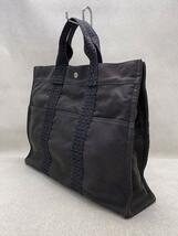 HERMES◆エールラインMM/鍵欠品/トートバッグ/キャンバス/BLK_画像2