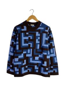 Steven Alan◆BLOCK CHECKニット/FREE/ウール/BLU/8213-105-0228