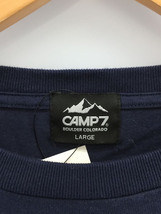 CAMP7◆カレッジロゴ刺繍ロンT/長袖Tシャツ/L/コットン/NVY/CP4301415201_画像3