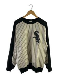 Majestic◆white sox/スウェット/L/コットン/GRY/ストライプ/old/vintage/made in usa