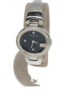 GUCCI◆クォーツ腕時計/アナログ/-/BLK/SLV/134.5