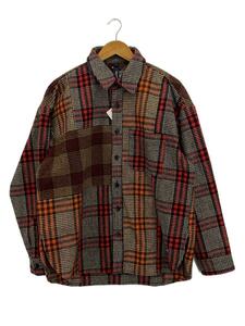 SILAS◆22AW/MIXED PLAID SHIRT/ネルシャツ/L/ポリエステル/RED/チェック/110223014002