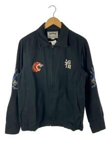 HOUSTON◆COTTON LINEN VIETNAMESE JKT/ベトジャン//ジャケット/M/コットン/BLK/51171