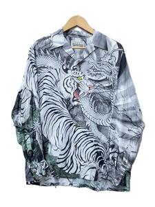 WACKO MARIA◆TIM LEHI/HAWAIIAN SHIRT L/S/M/レーヨン/GRY/総柄