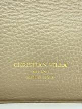 CHRISTIAN VILLA◆ベーシックスモールハンドバッグ/レザー/BEG/無地/ショルダー付き_画像5