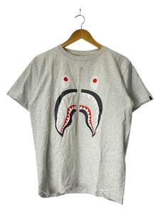 A BATHING APE◆Tシャツ/M/コットン/GRY/プリント/シャークプリント/