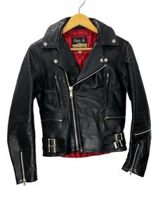 666 Leather Wear◆サイズ32/レギュラーフィット/ダブルライダースジャケット/-/レザー/BLK