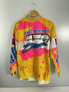 90s/モトクロスシャツAXO SPORT/長袖Tシャツ/S/-/YLW/総柄