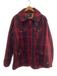 Woolrich◆50s-60s/マッキーノジャケット/46/ウール/レッド/チェック/ハンティング