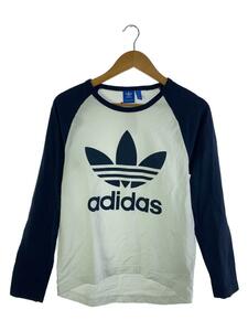 adidas◆長袖Tシャツ/S/コットン/WHT/AY7804