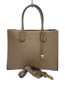 MICHAEL KORS◆ストラップ付/トートバッグ/レザー/BEG/無地/30F6GM9T3L