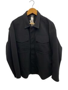 DESCENTE◆MOLE CPO SHIRT JACKET/M/ポリエステル/BLK/無地/DLMSJF37