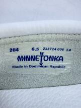 MINNETONKA◆デッキシューズ/US6.5/WHT/レザー_画像5