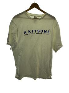 MAISON KITSUNE◆Tシャツ/襟元汚れ有/コットン/WHT/プリント/SPAEM701