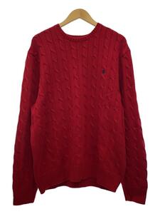 POLO RALPH LAUREN◆セーター(薄手)/XXL/コットン/RED/無地/710529074009