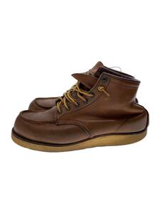 RED WING◆レースアップブーツ・6インチモックトゥ/25.5cm/BRW/レザー