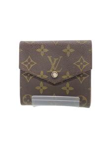 LOUIS VUITTON◆ポルト・モネ・ビエ・カルト・クレディ_モノグラム・キャンバス_BRW/レザー/BRW/総柄/レディース