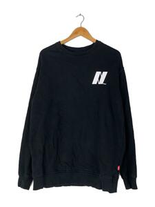 NERDY◆paisley symbol sweatshirt/スウェット/M/コットン/ブラック/クルーネック/プリント