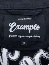 EXAMPLE◆半袖シャツ/XL/コットン/BLK/ベースボールシャツ_画像3