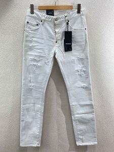 DSQUARED2◆ボトム/48/コットン/WHT/無地/S71LB0886