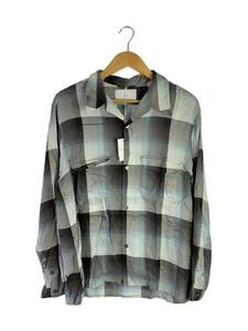 SUGARHILL◆22SS/OMBRE OPEN-COLLER SHIRT/2/レーヨン/GRY/チェック/22SSSH01