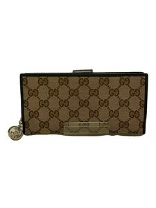 GUCCI◆長財布/GGキャンバス/キャメル/総柄/メンズ/233024・2149