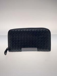 BOTTEGA VENETA◆長財布/レザー/BLK/無地/メンズ/114076