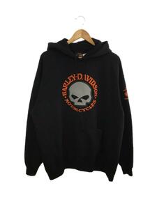 HARLEY DAVIDSON◆パーカー/XL/コットン/BLK/無地