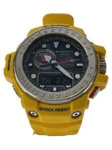 CASIO◆ソーラー腕時計・G-SHOCK/デジアナ/YLW