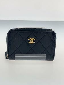 CHANEL◆コインケース/レザー/BLK/レディース/AP0216