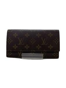 LOUIS VUITTON◆ポルト・円・3カルト・クレディ_モノグラム・キャンバス_BRW/PVC/ブラウン/レディース/難有