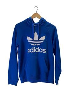 adidas◆パーカー/プルオーバー/裏起毛/L/コットン/BLU