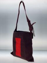 JOHN LAWRENCE SULLIVAN◆Overdyed cotton tote bag/トートバッグ/コットン/ボルドー/8B002-0419-95_画像2