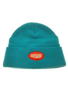 Supreme◆18SS/Rubber Patch Beanie/アクリル/ブルー