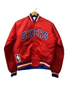 STARTER◆Vintage/90s/USA製/NBA SIXERS/シクサーズ/スタジャン/SIZE:S/ナイロン/レッド