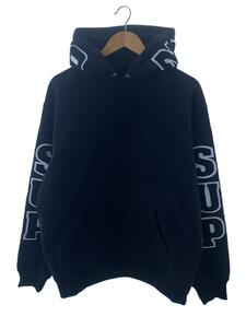 Supreme◆22ss team chenille hooded sweatshirt/M/コットン/BLK