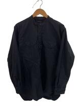 Engineered Garments◆Banded Collar Shirt/バンドカラー/長袖シャツ/S/コットン/NVY/襟ヨゴレ有_画像1