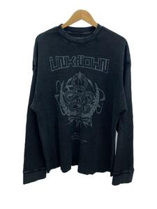 UNKNOWN LONDON◆長袖Tシャツ/M/コットン/BLK/プリント