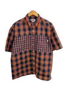BoTT◆Mulch S/SL Shirt/半袖シャツ/XL/コットン/RED/チェック/211bott12