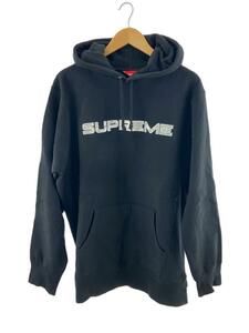 Supreme◆17SS/Sequin Logo Hooded Sweatshirt/パーカー/XL/コットン/BLK