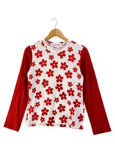 COMME des GARCONS GIRL◆長袖Tシャツ/M/コットン/RED/花柄/NA-T004 AD2018