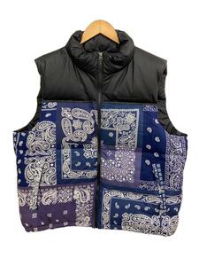 MIYAGIHIDETAKA◆ダウンベスト/FREE/コットン/NVY/ペーズリー/BANDANA DOWN VEST