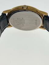 SEIKO◆クォーツ腕時計/アナログ/レザー/GLD/BLK/SS/5s21-6000_画像3