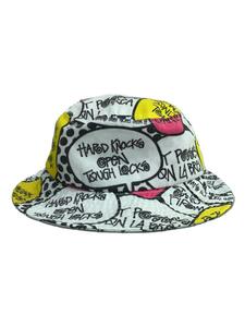 STUSSY◆stussy hats/バケットハット/L/コットン/WHT/総柄/メンズ