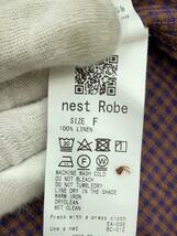 nest Robe◆シャツワンピース/FREE/リネン/BRW/ギンガムCK/01224-1260_画像3