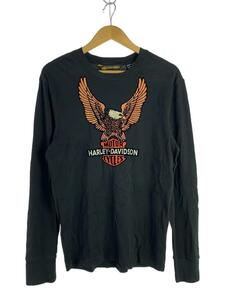 HARLEY DAVIDSON◆長袖Tシャツ/S/コットン/BLK