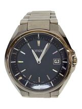 CITIZEN◆ソーラー腕時計/アナログ/ステンレス/NVY/SLV/SS/H128-R006860_画像1