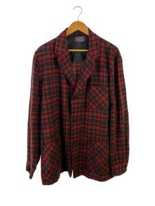 PENDLETON◆ジャケット/L/ウール/RED/チェック/ネルシャツジャケット