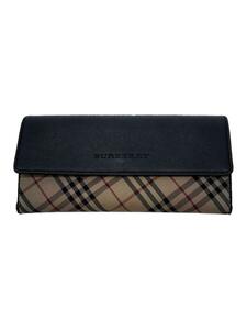 BURBERRY BLACK LABEL◆長財布/-/BLK/チェック/レディース